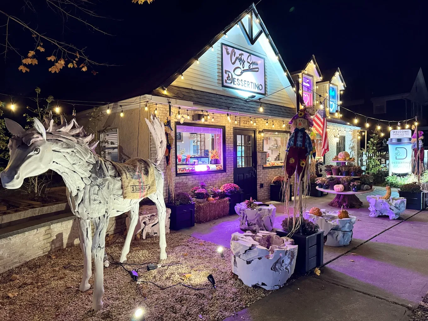 Dessertino & The Crafty Spoon cafe exterior in Sea Cliff, NY